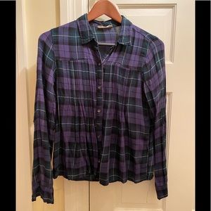 Purple and black lightweight flannel